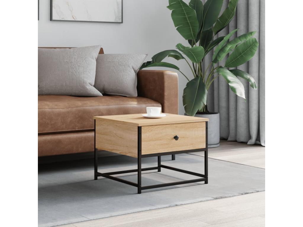 Table basse chêne Ventoriq 51x51x40 bois d'ingénierie QNBN94992