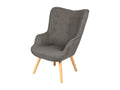 Fauteuil de salon en tissu gris foncé avec pieds en bois collection Lumenao- Style scandinave FLXW37089