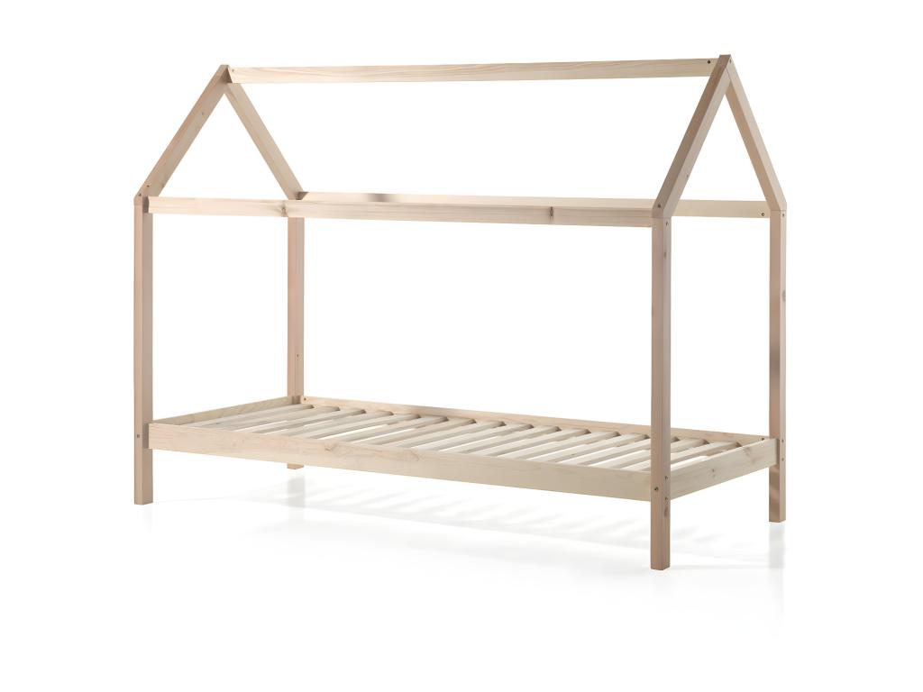 Ventoriq - Lit enfant cabane 1 tiroir en bois 90x200cm - Bois clair BVBT47081